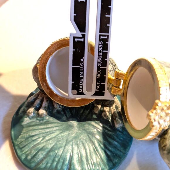 Westland Frog Lilypad 1998 #4430 VTG Hinged Small Porcelain Trinket Box Jewelry - Picture 11 of 11